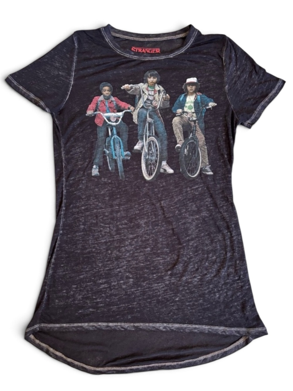 Netflix Stranger Things Sheer Black T-Shirt Size XS